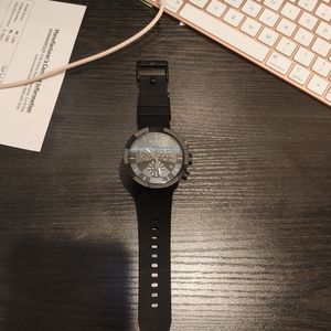 Swatch Big Bold Chrono 47mm Black Plastic Case with Silicone Black Strap